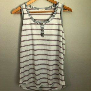 Striped Henley Ribbed Tank